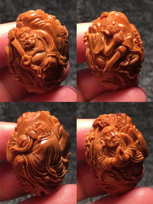 一休阁核雕 纯手工工艺 十八罗汉拜如来